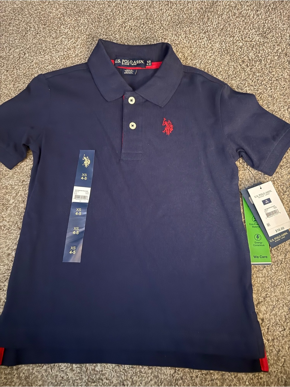 U.S. Polo Assn. Navy Polo with Red Pony Logo